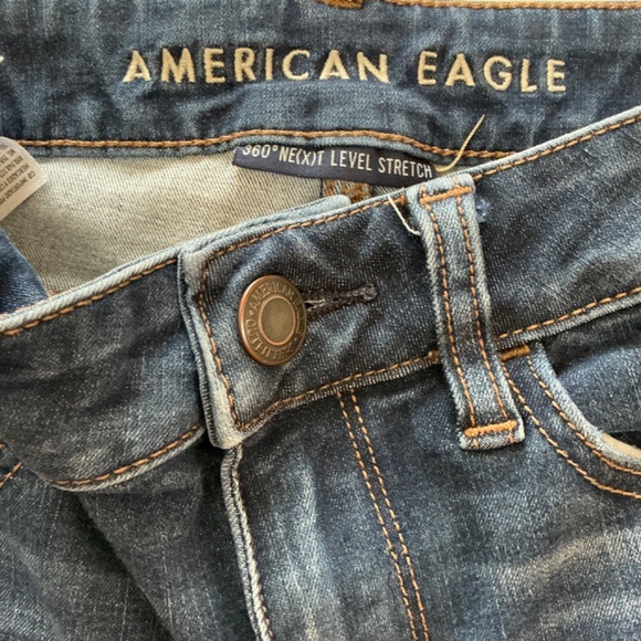 American Eagle 360 Ne(x)t Level Stretch High Rise Patched Jeggings Size 4 - Picture 3 of 5